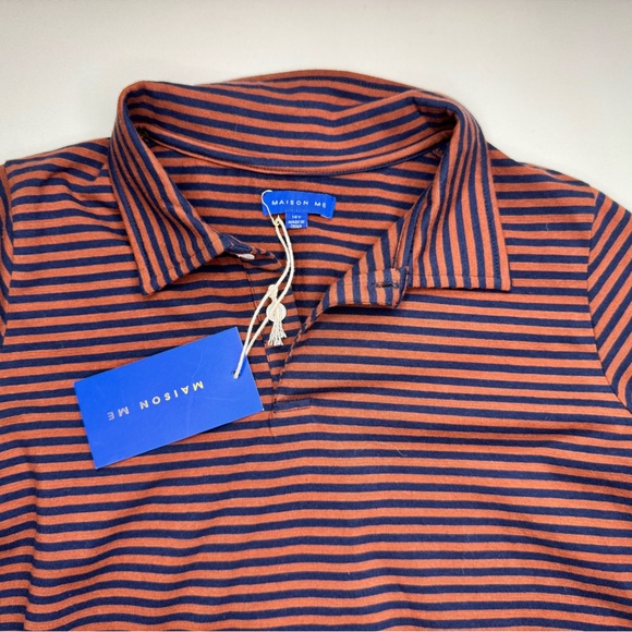 MAISON ME Boy's Cotton Striped Polo - Picture 8 of 9